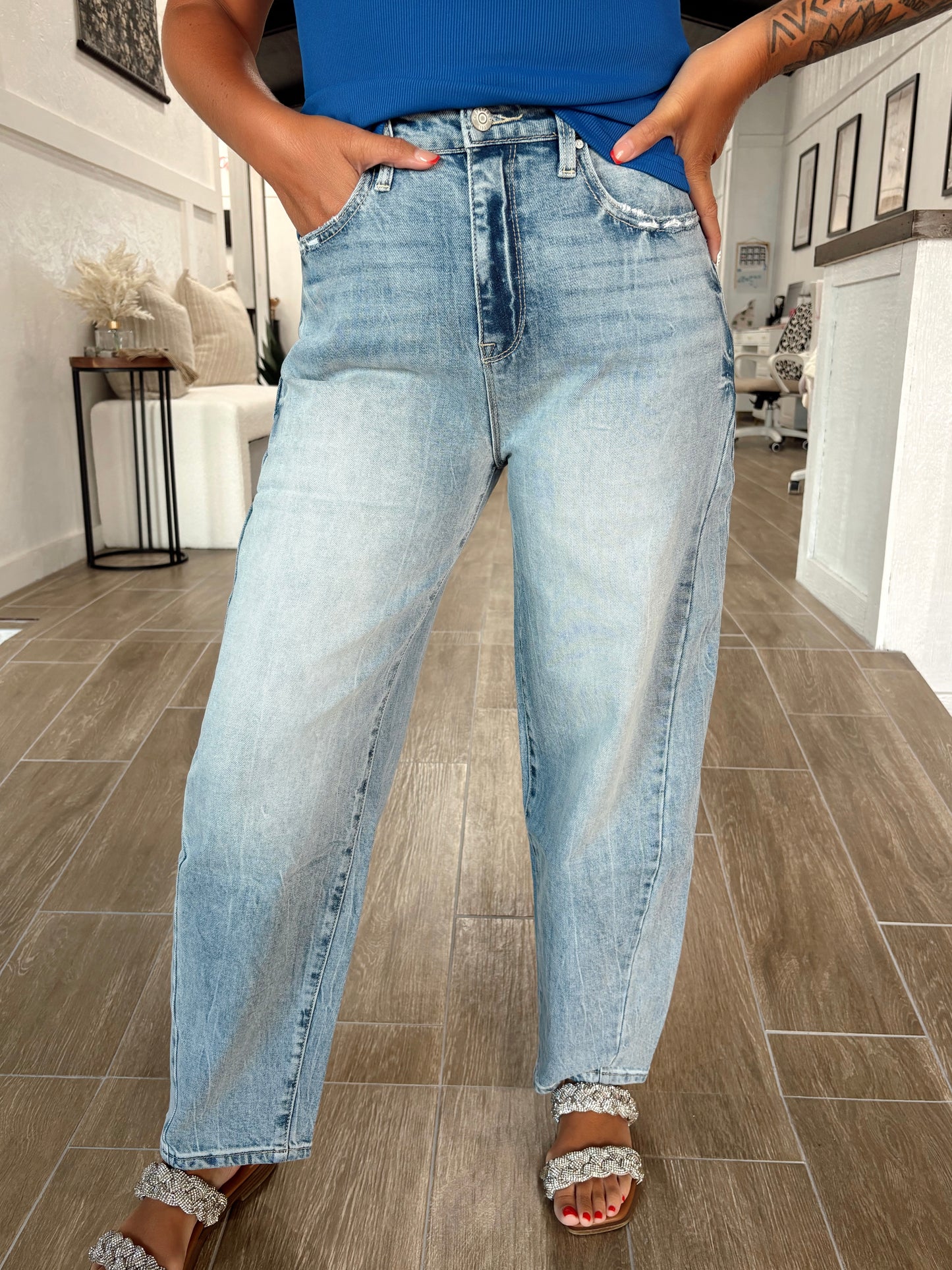 Baylor High Rise Barrel Jeans