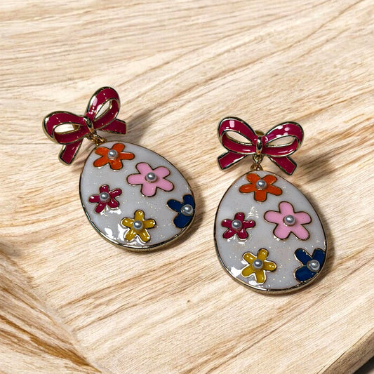 Eggs and Bows Cute Dangle Earrings