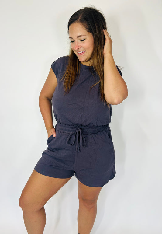 Piece Me Together Open Back Casual Romper