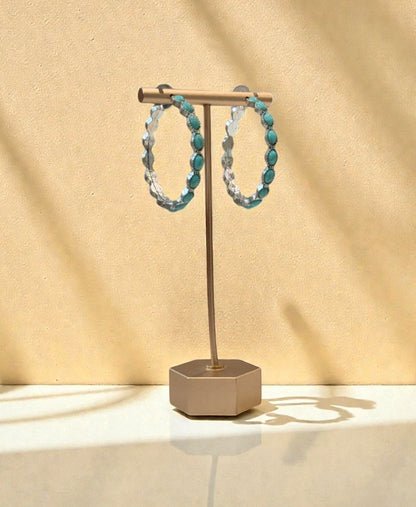 Blue Halo Hoop Earrings