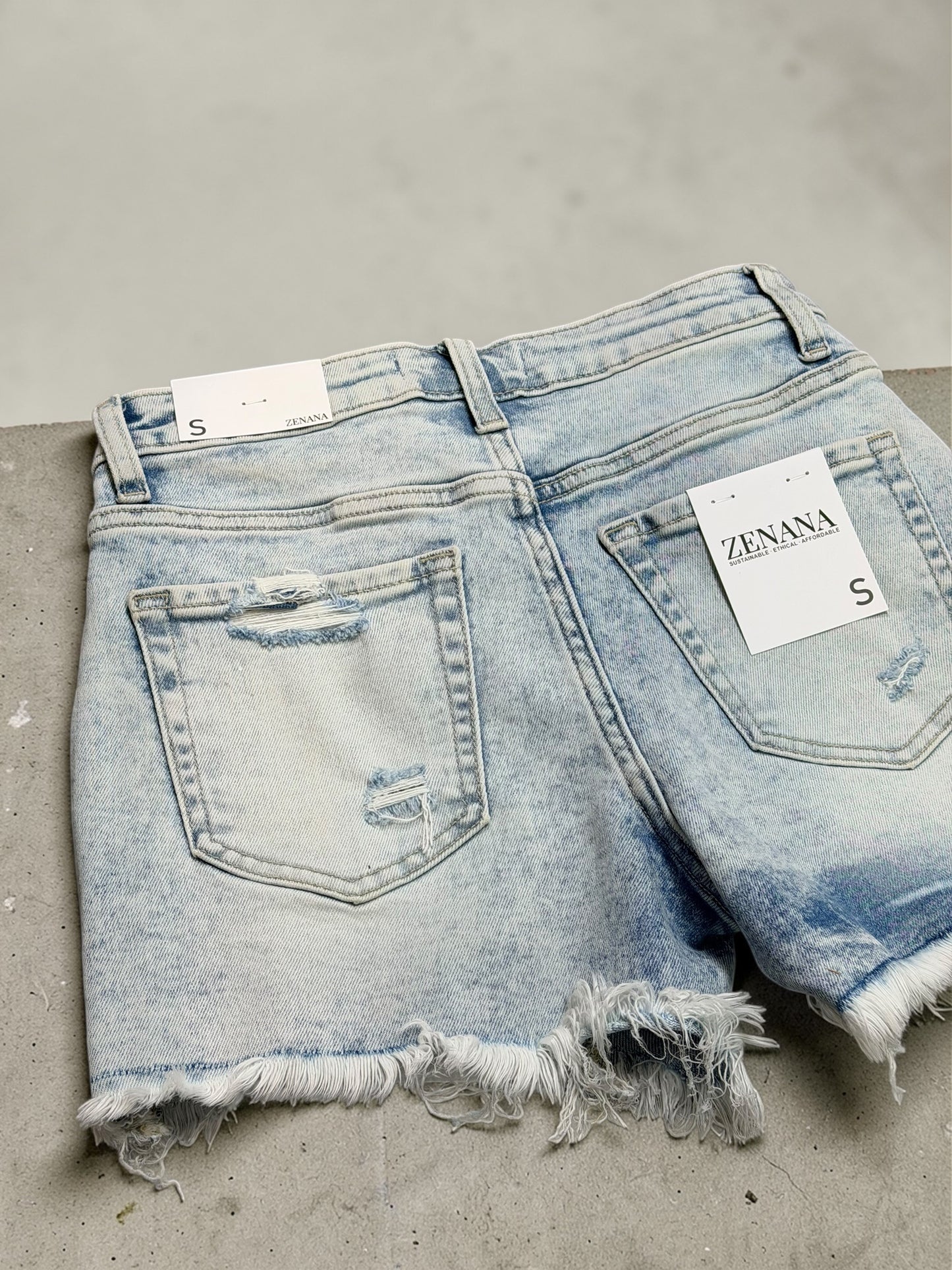 Luna Light Wash Denim Shorts