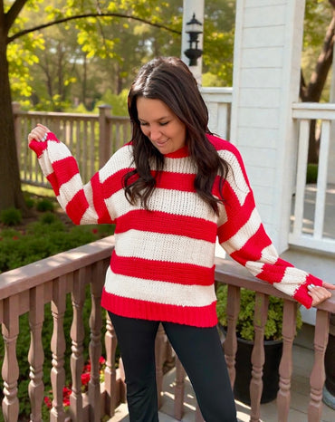 Chunky Charm Stripe Knit Sweater Top