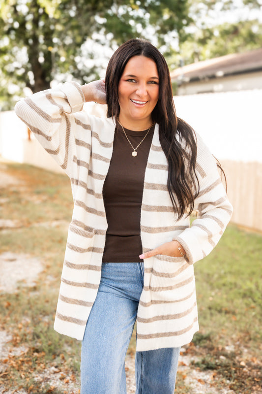 Marlow Stripe Cardigan Top