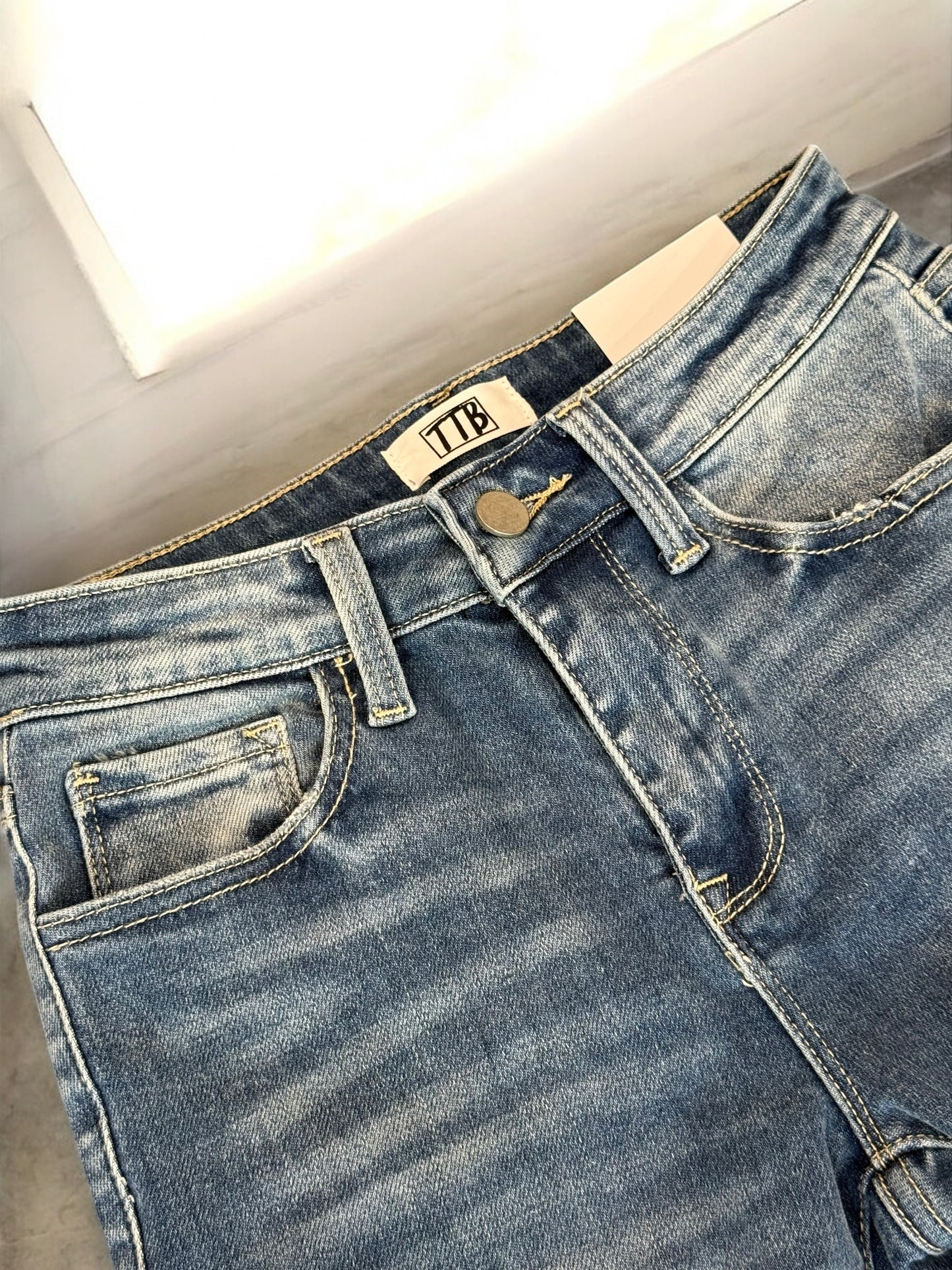 LIGHT WASH Route 507 Milestone Distressed Denim Flare Jeans