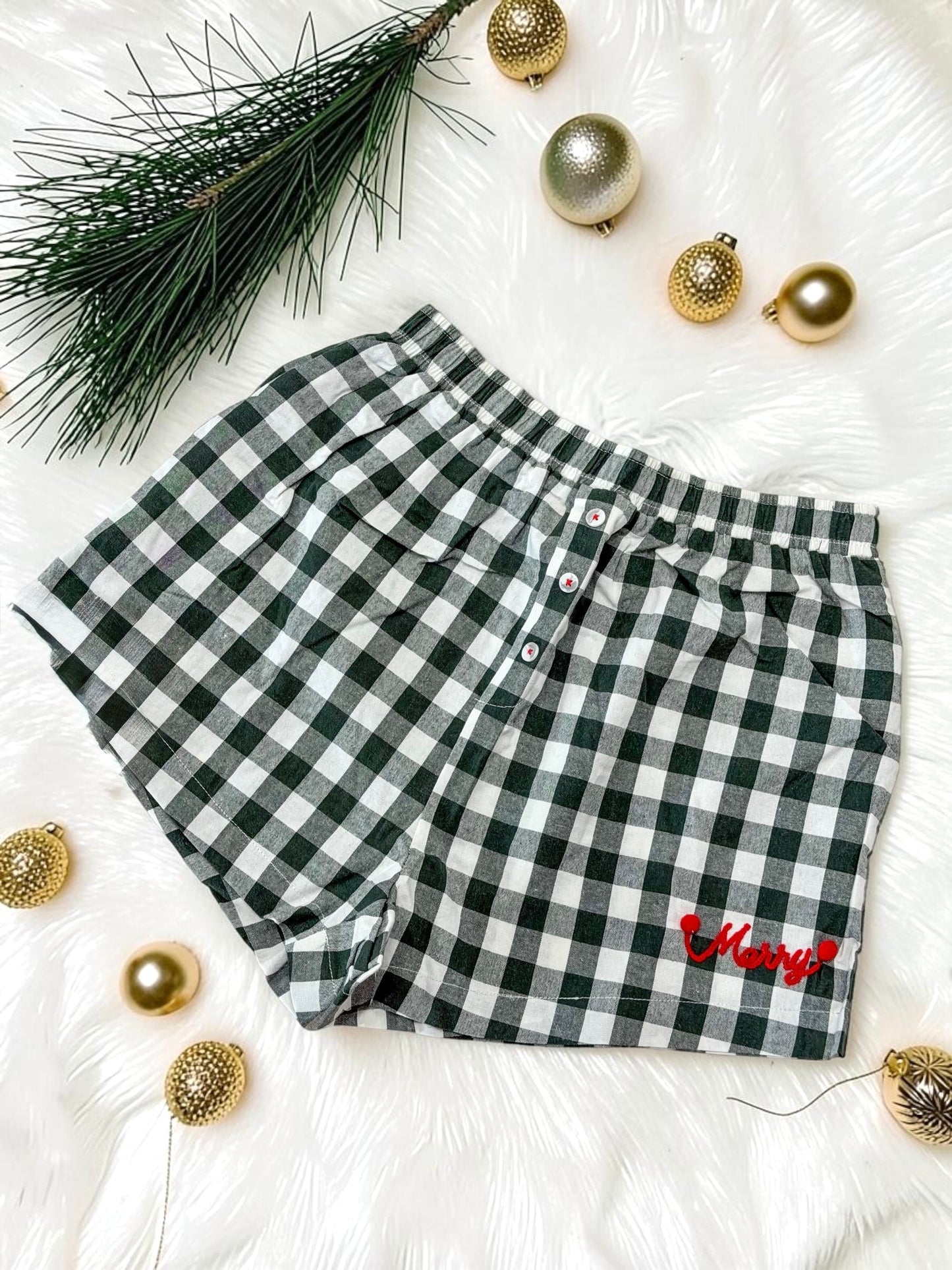 Cute Chic Pom Pom Christmas Boxer Shorts