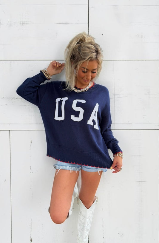 USA Close Knit Sweater Top