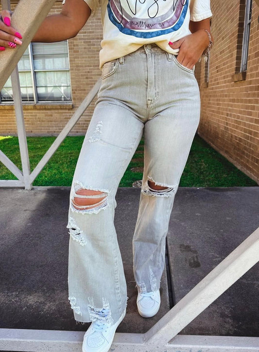 Georgia Vintage Distressed Denim Jeans