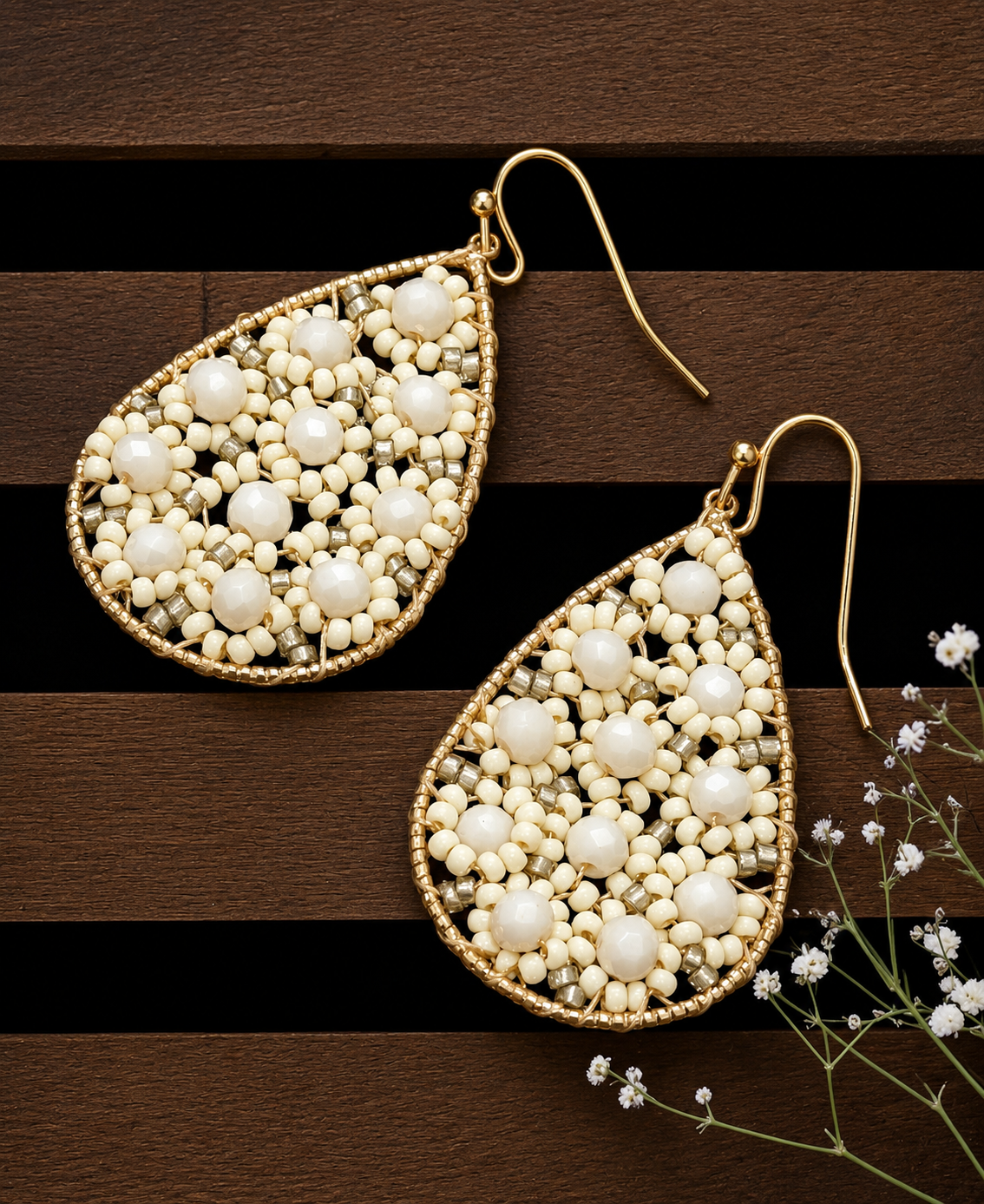 Beaded Bloom Dangle Earrings