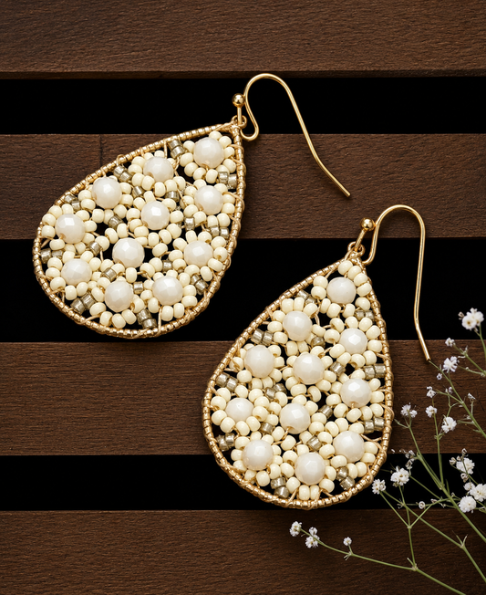 Beaded Bloom Dangle Earrings