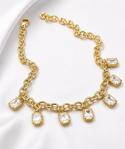 Stone Fall Charm Necklace