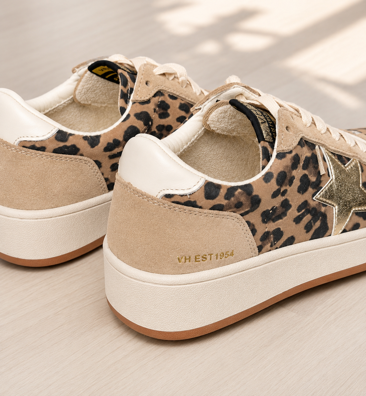 Leopard Pop Silver Low-Top Sneakers