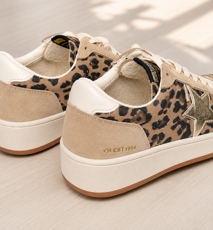 Leopard Pop Silver Low-Top Sneakers