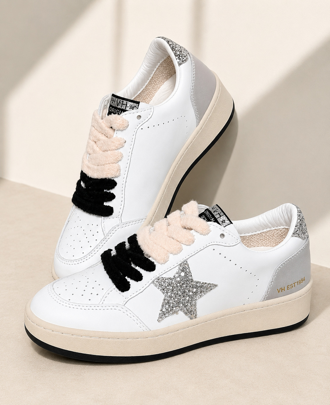 Noah Glitter Star Mid-Top Sneakers