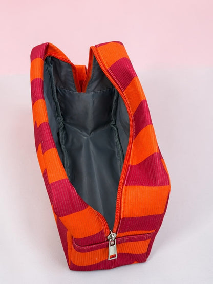 Striped Cosmetic Travel Pouch