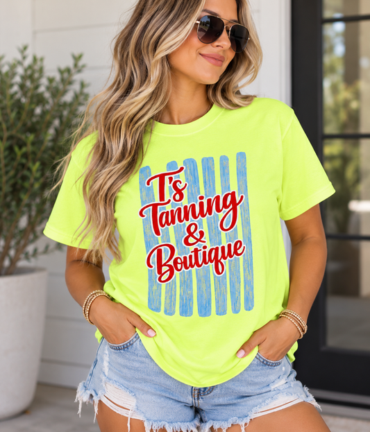 T's Tanning Neon Yellow Graphic T-shirt