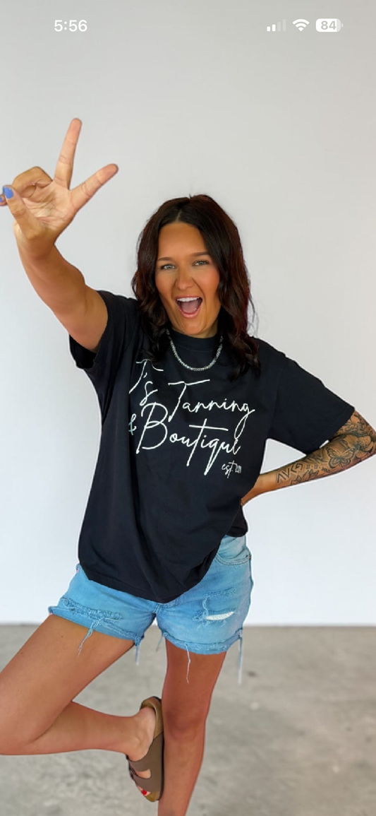 TTB Black & White Cursive Graphic T-shirt