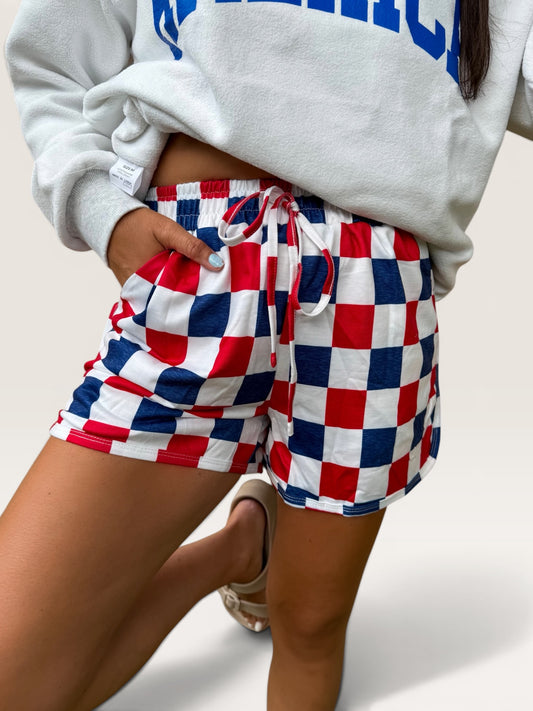 Independence Day Checkered Shorts