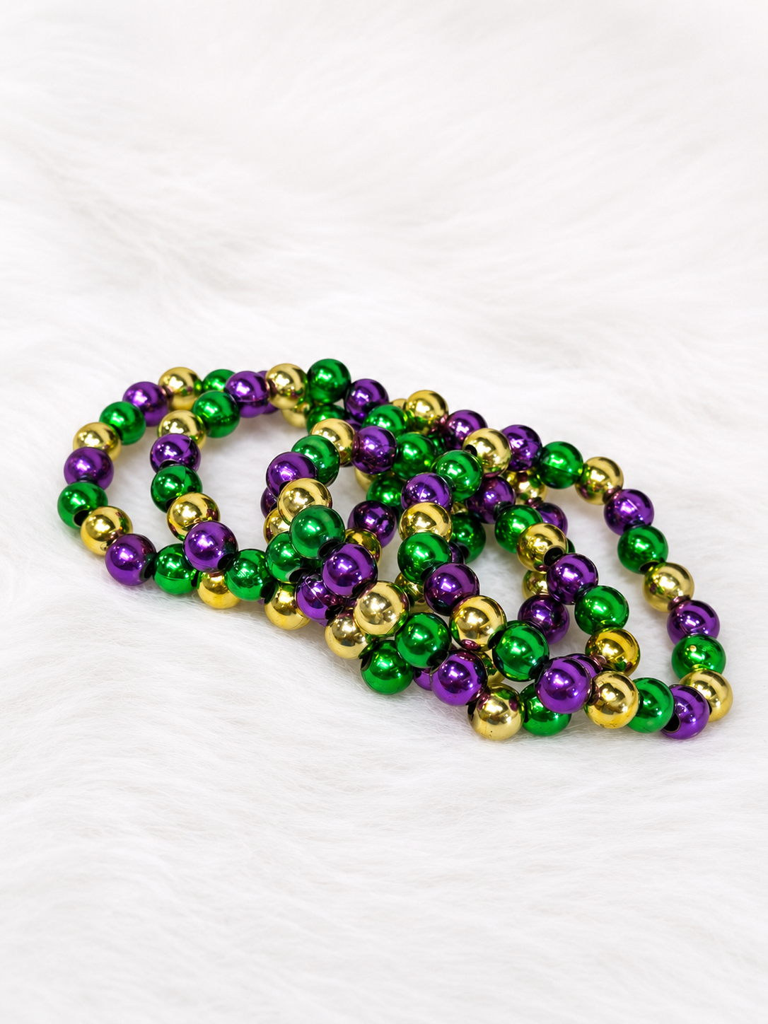 King Cake Beaded Bracelet Set