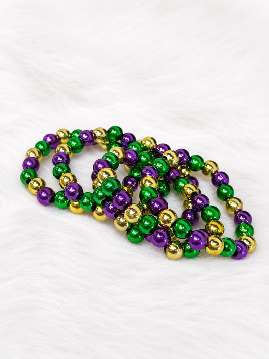 King Cake Beaded Bracelet Set