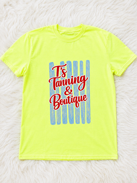 T's Tanning Neon Yellow Graphic T-shirt