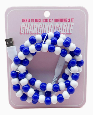 Beaded Dual USB Fast Charging Cable